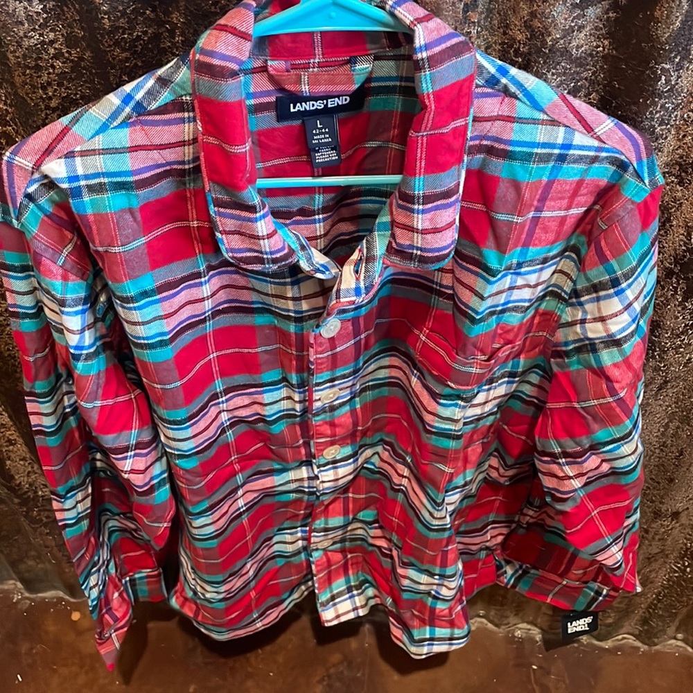 Men’s new Lands End Flannel shirt